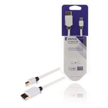 Mini Displayport-Kabel Mini Displayport Stecker - Displayport Stecker 2.00 m Weiß